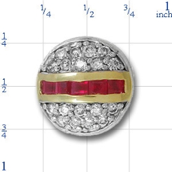 Y1794 14K PRINCESS DIAMONDS & ROUND DIAMOND SLIDE 